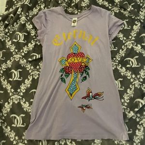 Vintage y2k rare dead stock rhinestone ed hardy top